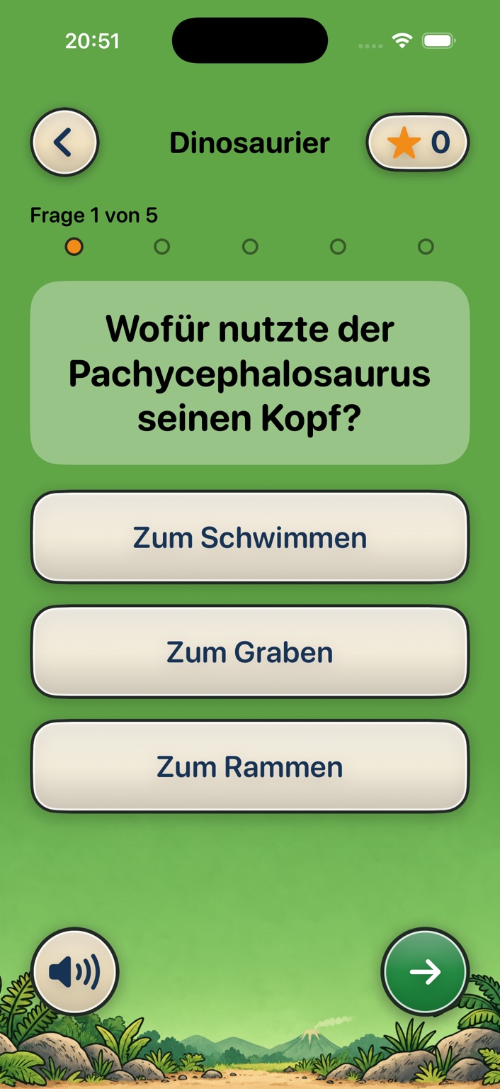 Quizfrage zum Thema Dinosaurier
